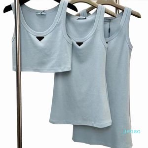 Women's Designer Tank Cotton-Blend T Shirts Yoga Suit Knitted Fitness Sports Cultivate One's Moral Character Mini Cropped Medium Length