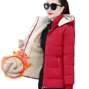 Parka en duvet pour femmes, vêtement en coton et velours, ample, à la mode, garde au chaud, veste rembourrée, pardessus, manteau Parka, 2023, 231031