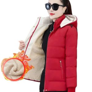 Parka en duvet pour femmes, vêtement en coton et velours, ample, mode, garde au chaud, veste rembourrée, pardessus, manteau Parka, 2023, 231011