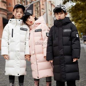 Parkas en duvet pour femmes -25 degrés hiver nouvelle mode veste en duvet pour enfants noir manteau épais chaud pour garçons filles violet protection contre le froid manteau en duvet de canard HKD230725