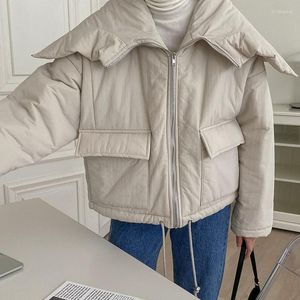 Mujeres Down Parkas Alien Kitty Women Short Invierno espesas Fashion Fashion Coats Solid Coats 2022 Elegante cremallera Cotiza acolchada Luci2