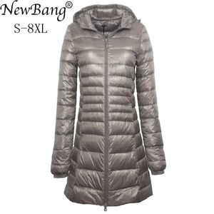 Women's Down Parkas Bang 7XL 8XL Plus Long Down Jacket Women Winter Ultra Light Down Jacket Women With Hooded Down Coat Female Big Size Coats 231114