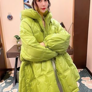 Parkas en duvet pour femmes couleur bonbon veste rembourrée en coton femmes hiver lâche manteau gonflé coréen chaud à capuche vêtements d'extérieur brillants enceinte peut porter 221007