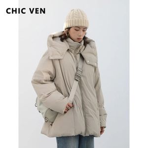 Down Parkas Chic Ven Ven's Down's Coats Streetwear Casual Détachement Détachable 90 White Duck Down Woman Down Veste Medium Long Hiver 231027