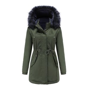 Parkas de plumón para mujer, ropa creativa de doble cara, abrigo de algodón, cuello de piel desmontable, sombrero, Parka acolchada, DropWomen's