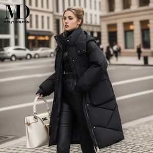 Women's Down Parkas MEILLY DOLPHIN Snow Wear Winter Coat for Women Down Jacket Warm Casual Loose Hooded Winter Women Jacket Long Parkas 231020