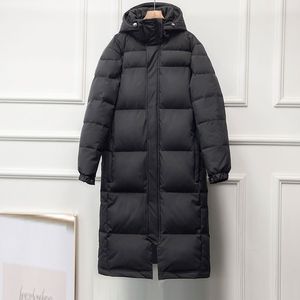 Parkas de plumón para mujer S4XL Abrigo de algodón negro Chaqueta maxi de invierno con capucha Espesar Suelto Cálido Largo Acolchado Acolchado C376 230111