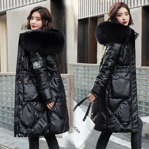 Parkas de invierno para mujer Abrigo frío para mujer Parkas Súper caliente con capucha Chaqueta acolchada larga Cuello de piel Suelta Moda coreana Chaqueta al por mayor barata T221011