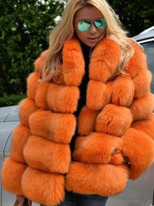 Manteau en fausse fourrure pour femme, veste moelleuse, douce et chaude, col montant, vente en gros, nouveau luxe élégant, 2023, 230918