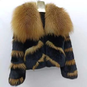 Abrigo corto rojo de invierno importado de imitación de piel para mujer, chaqueta de Moda natural con cuello de lana grande para mujer, hecha a medida XXXXXL 231116