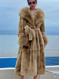Les femmes Sur Faux Long Mink Mounds Outwear Veste Veste de manches féminines Madies Casual Oversize Coat Parkas 221128