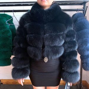 Femmes fourrure fausse vraie manteau femmes fille veste d'hiver naturel bleu manteaux argent femme court avec Fu 231118