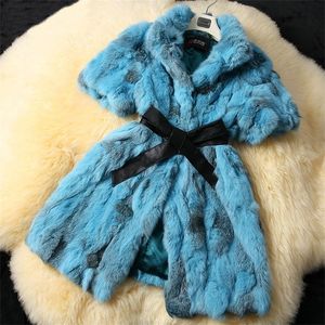 Fourrure pour femmes Faux femmes arrivée réel Rex manteau de lapin véritable veste de fourrure de léopard naturel pour les femmes hiver DFP301B 221006