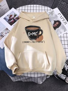 Sweats à capuche pour femmes Emc Energy Milk Café Modèle Femme Automne Polaire Streetwear Drôle Pull Lâche Chaud Multicolore Sweat À Capuche Pour Femme