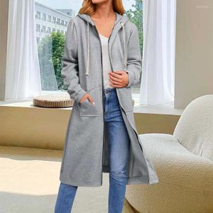 Sudaderas con capucha para mujer Abrigo de invierno de moda para mujer Cárdigan informal para mujer Largo cálido