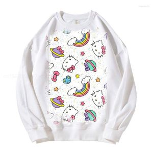 Sweats à capuche pour femmes Hello-Kitty Sweat à capuche mignon femmes coréennes filles mode sweat-shirt printemps et automne modèle vêtements décontractés à manches longues