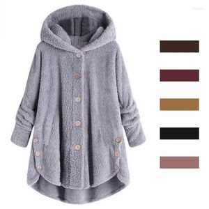 Women's Hoodies Oversized Autumn Winter Coat Women Warm Pleated Printed Hooded Collar With Long Sleeves Plush Coats Solid Color