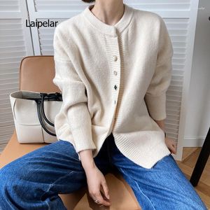 Sudaderas con capucha para mujer, suéter, cárdigan de moda coreana, Top de manga larga con un solo pecho, prendas de punto de invierno