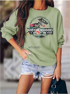 Sweats à capuche pour femmes Sweatshirts MOTHERHOOD IS A WALK IN THE PARK Sweat-shirt à col rond imprimé lettre Automne 2020 Tête de dinosaure graphique Femmes Pull Vêtements YQ230928