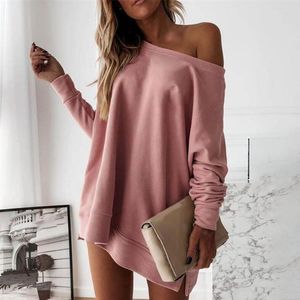 Sweats à capuche pour femmes Sweats pour femmes Pull Sweat Anti Pilling Tunique Blouse One Off Shoulder Long Sleeve SweatshirtWomen's