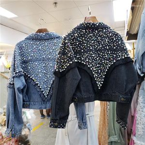 Chaquetas de mujer 2024 chaqueta de mezclilla con flecos de alta calidad para mujer manga larga suelta borla Jeans abrigo Mujer