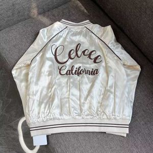 Vestes Femmes Designer 2023 Haute Qualité Femme Manteaux Golden Baseball Jacket Varsity Outwear USA School Style Silk Cel California OODE