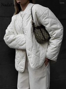 Vestes de vestes nadafair nadafair avec boutons Vérinons extérieurs hivernaux Chious à manches longues Top surdimension du streetwear noir blanc