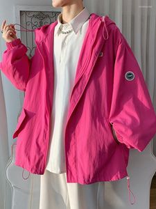 Vestes pour femmes rétro couleur framboise manteau femmes printemps et automne Style à capuche sport coupe-vent Rose rouge veste vêtements de travail crème solaire