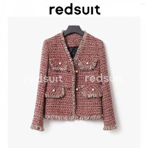 Chaquetas de mujer celebridad mayor hermosa moda borla temperamento pequeño abrigo fragante grueso Tweed Top