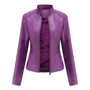 Vestes pour femmes femme veste en cuir mode automne hiver col montant moto porter manteau dames grande taille fermeture éclair hauts minces