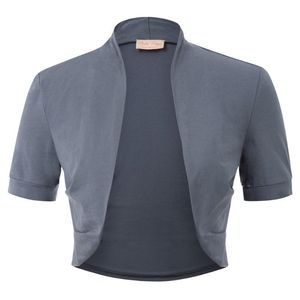 Vestes pour femme Cardigan côtelé froncé à manches courtes pour femme