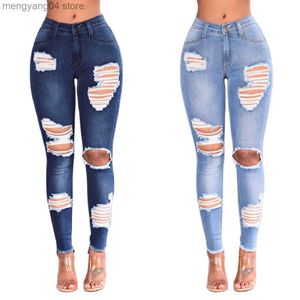 Jeans pour femmes 2022 Vente chaude Ripped Jeans Pour Femmes Mode Slim Stretch Denim Crayon Pantalon Rue Hipster Pantalon Casual Femme Vêtements T230530