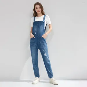 Jeans para mujer 2024 Otoño y verano Mujeres Casual Monos azules Moda Algodón Pantalones de damas