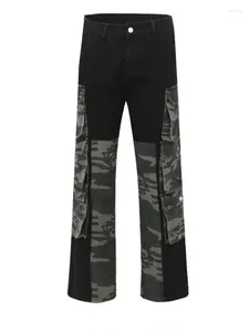 Jeans de Camouflage américain pour femmes, couture multi-poches, vêtements pour jeunes, pantalons décontractés simples, Y2k Lady Cargo