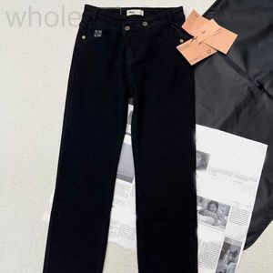 Jeans pour femmes Designer Début du printemps nouveau style Miu Yuanqi Academy doux, amincissant, brillant, doux, respirant, polyvalent, lettre à jambe droite RQZO