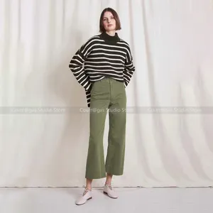 Jeans pour femmes français élégance de niche de niche décontractée coton polyvalent confortable pantalon droit maigre neuf