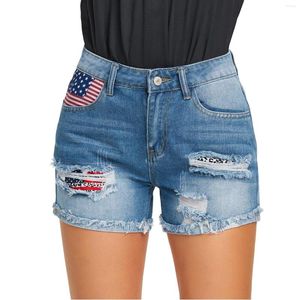 Jeans pour femmes Femmes Denim Shorts pour l'été boutonné Jean Slim court déchiré pantalon à jambes larges 2023