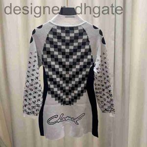 Combinaisons pour femmes barboteuses Designer2022 Designer hiver femmes motif à carreaux combinaisons en tricot piste demi-cou manches longues fermeture éclair tout match mode barboteuse GR04