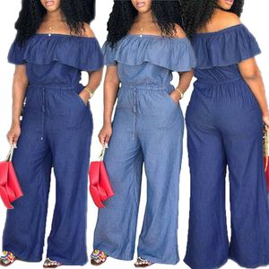 Combinaisons pour femmes Barboteuses Mode Femmes Dames Baggy Denim Jeans Bib Full Length Pinafore Dungaree Global Solid Loose Causal Jumpsuit Pants Summer 230325