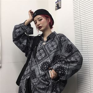 Combinaisons pour femmes Barboteuses Femmes et hommes Bandana Paisley Tops et chemisiers à manches longues Chemisier ample Hip hop Chemise blusas femininas Harajuku Chemisier Femme 221123