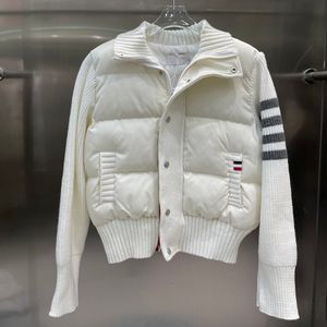 Veste tricotée en patchwork de coton pour femme, manteau de haute qualité, à la mode, décontracté, mignon, coupe-vent, nouvelle collection automne et hiver