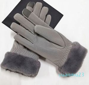 Gants en cuir pour femmes, écran tactile solide, gants chauds à doigts fendus, accessoires d'extérieur