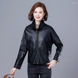 Femmes en cuir de haute qualité mode M-4XL veste femmes manteau 2023 vestes vêtements d'extérieur pour femmes noir moto manteaux