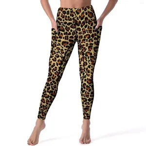Leggings pour femmes Classique Léopard Sexy Rétro Animal Imprimé Taille Haute Pantalon De Yoga Kawaii Stretch Leggins Modèle Féminin Collants De Sport