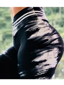 Leggings pour femmes Sport Noir Blanc Numérique Imprimé Femmes Pantalons De Yoga Gym Fitness Taille Haute Collants Entraînement En Cours D'exécution