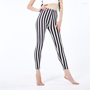 Leggings Femmes Leggins Mujer Casual Sportwear Stripe Imprimé Femmes Slim Taille Haute Sexy Stripes 2023