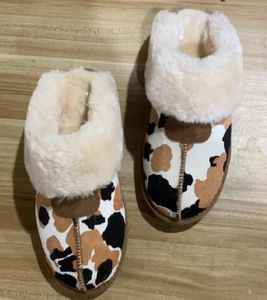 Pantoufles imprimées léopard pour femmes Chaussures Lady Kids Slipper Boots Classic Light and warm Slipper Boot