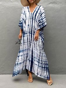 Caftan Long imprimé pour femmes, Cover-Up pour maillot de bain, Robe Maxi décontractée, grande taille, tunique, Kimono, vêtements de plage, été