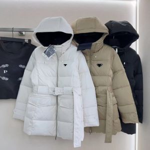 Chaqueta larga de plumas para mujer, abrigo de invierno para mujer, Parka con capucha, parka de lujo caliente, abrigo largo de diseñador de pan, informal para exteriores de alta calidad