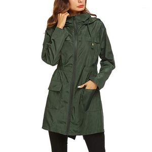 Chubasquero largo para Mujer, impermeable, a prueba De viento, con capucha, fino, para lluvia, Ponchos, chaquetas, Chubasqueros para Mujer, Capa De Chuva1